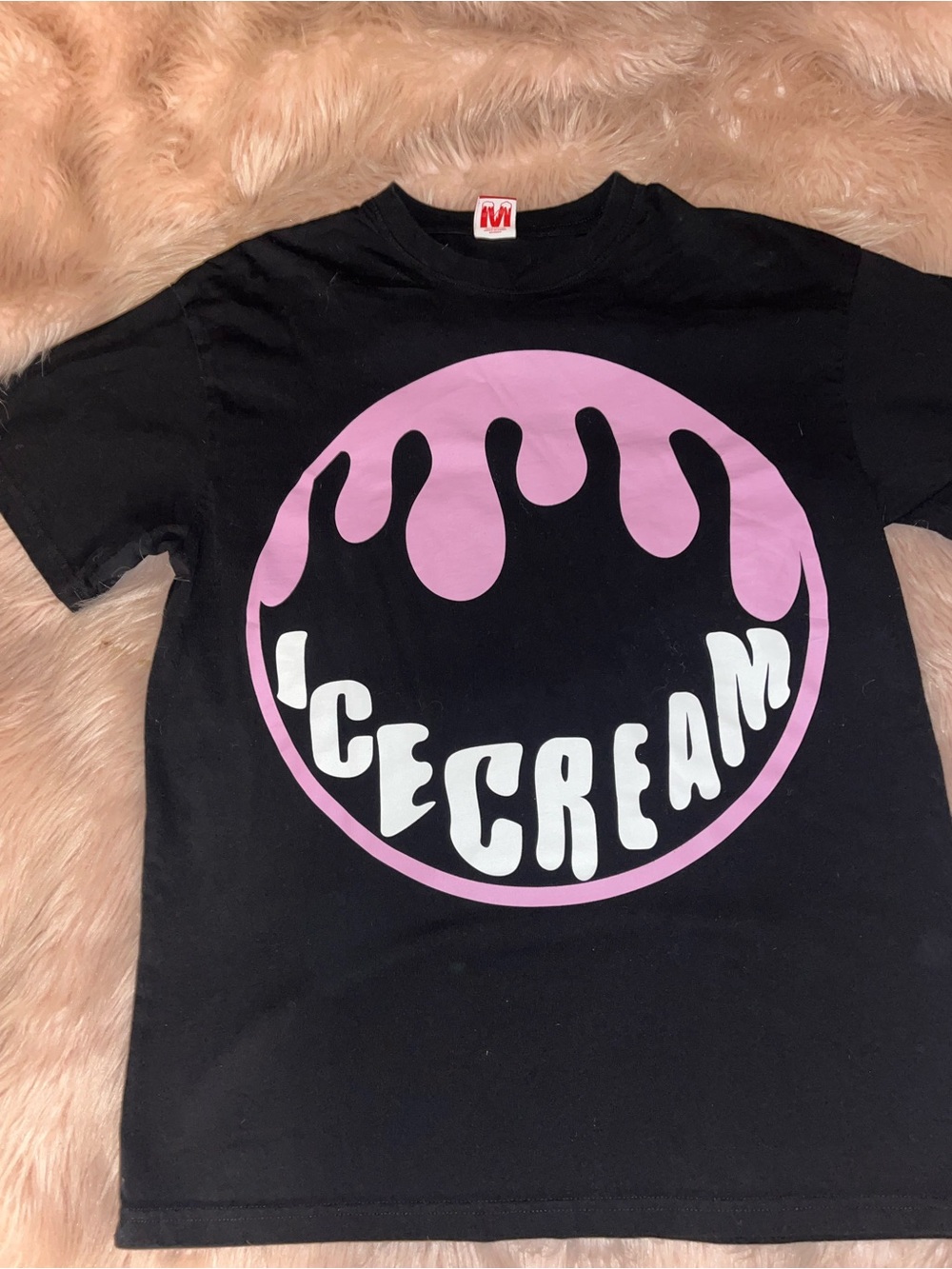 ICECREAM BBC Graphic Tee with Pink Drip Logo